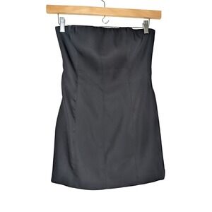 MESHKI Black Strapless Mini Dress Womens Size S Tailored Bodycon LBD DR03921WD7